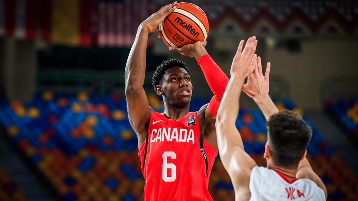 R.J. Barrett (Canada) au tir en U19